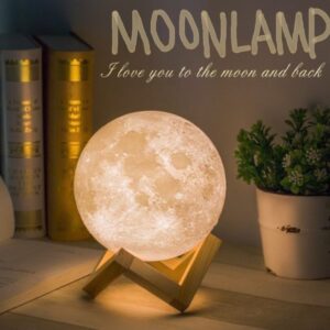 3D Magical Moon LED Night Light Desk Lamp USB Rechargeable 7 Light Colors For Home Decoration