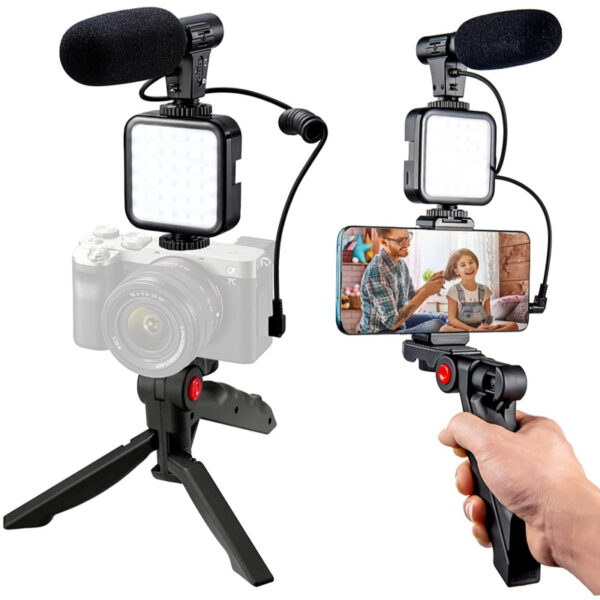 multifunctional-professional-vlogging-kit-with-tripod-led-video-light-and-phone-holder-innovative-gadgets