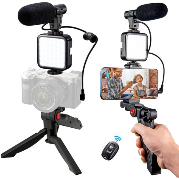 multifunctional-professional-vlogging-kit-with-tripod-led-video-light-and-phone-holder-innovative-gadgets