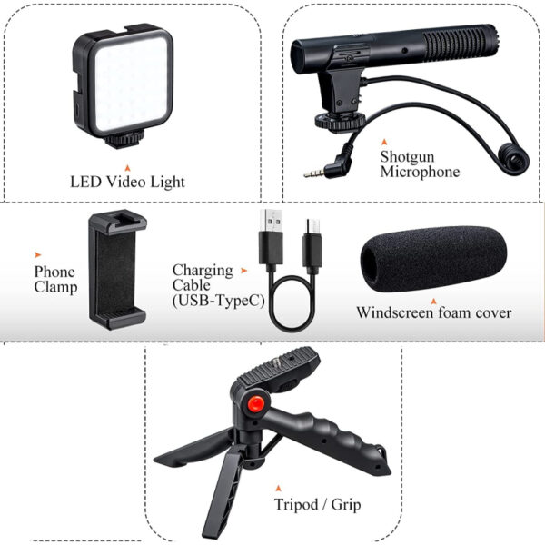 multifunctional-professional-vlogging-kit-with-tripod-led-video-light-and-phone-holder-innovative-gadgets