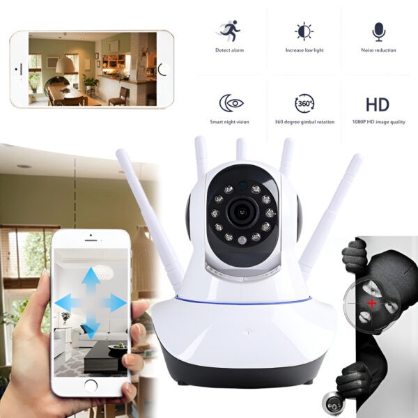 Intelligent-WiFi-5-Antenna-IP-Camera-Night-Vision-Baby-Monitoring-Innovative Gadgets